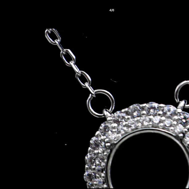 Miners Bench® Opal Friendly Prong / Claw Setting Sterling Silver 925 Necklace Setting for 8mm Round main stone part set with Cubic Zirconia SETN61-8